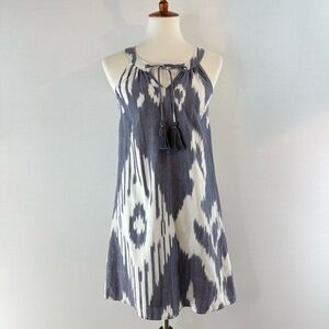 THML Blue and White Tie Dye Halter Tank Shift Dress